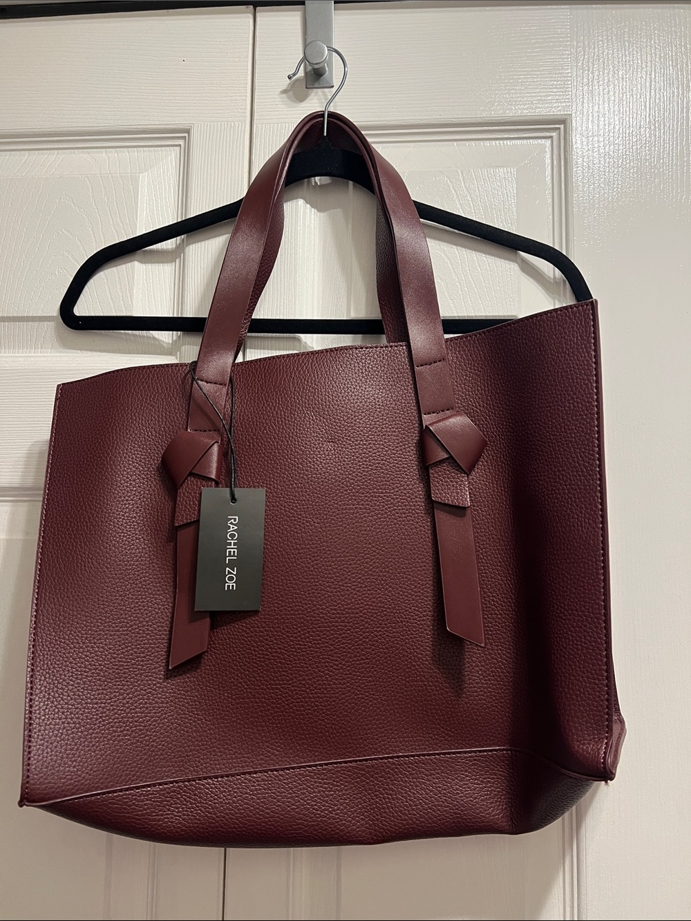 Rachel Zoe Wine Red Pebbled Leather Tote